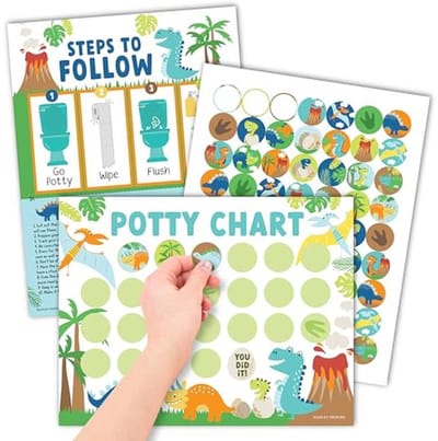 Zindelijkheidstraining Kaart - Peuter Beloningssysteem - Kind Zindelijk Maken - Inclusief 252 Stickers - 10 Kaarten 21.5x28.9cm - Multicolor