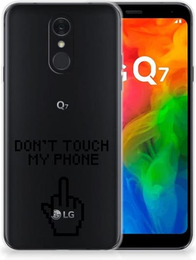 LG Q7 Silicone-hoesje Finger Don't Touch My Phone
