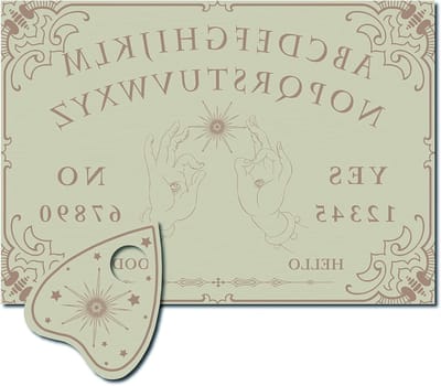 Houten Pendelbord - Spiritueel Bord - Geesten Communicatie - Magische Hand Design - 30 x 21 cm - Natuurlijk Hout