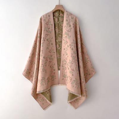Écharpe Pashmina Jacquard Double Face Luxe Cachemire Doux Chaud Franges Châle Pashmina Couverture Hivernale Anti-Froid Coupe-Vent gray