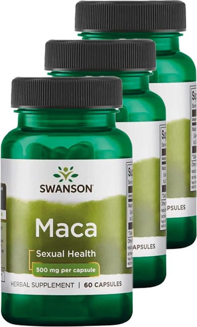 Swanson | Maca 500mg | 60 Capsules | 3 stuks | 3 x 60 Capsules