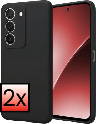 Hoesje - 2 Stuks - Geschikt voor Xiaomi 15 - Sterk & Shockproof - Case Siliconen - Back Cover - Telefoon Hoes - Zwart