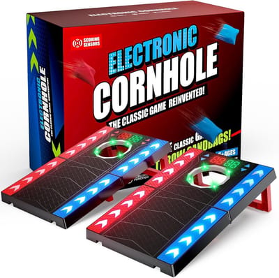 Cornhole Spel - Bean Bag Toss - Binnen en Buiten Spelen - Automatische Puntentelling Muziek Licht
