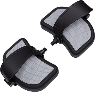 Hometrainer Pedalen - Stationaire Fietsdelen - Indoor Fietsen - Verstelbare Antislip Riemen - 16 x 15 x 8 cm - Zwart