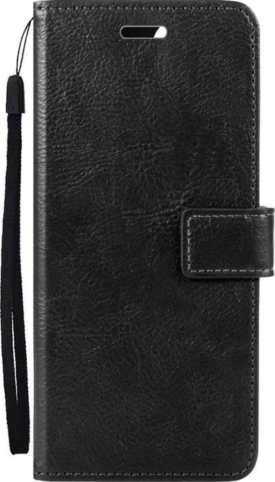 Hoes - Met Pasjeshouder - Geschikt voor OPPO A16 - Luxe Bookcase Portemonee - Flip Case - Kunstleer Book Case - Flipcase - Book Cover - Walletcase - PortemonneeHoes - Zwart