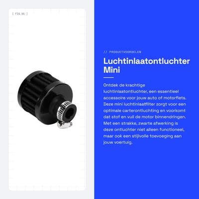 Dailygoods- Luchtinlaatfilter 20mm - Universele Auto Accessoire - Carterontluchting - Motorfilter - Hoogwaardige Kwaliteit - Verhoogt Inlaatluchtstroom - Luchtfilter