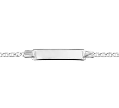 Zilveren Graveerarmband anker plaat 6 1008809 18 cm