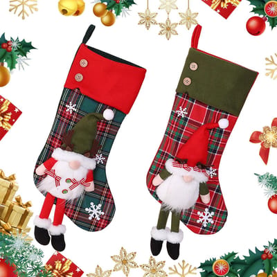 SPHProducts - Gepersonaliseerde kerstkousen - Grote kerstkousen - 3D-ontwerp - 52 x 24 cm - Kerstboomdecoratie - Geschikt voor kinderen en volwassenen