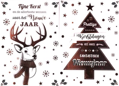 10 Kerstkaarten - handgemaakte kerstkaarten - wenskaart - set van 10 - luxe kerstkaarten - nostalgische kerstkaarten - kerst en nieuwjaarskaarten - prettige kerstdagen - fijne kerstdagen