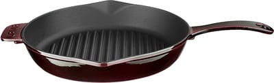 Lava Premium - Grillpan - Geëmailleerd Gietijzer - Ø 28 cm - Met Grillribben - Paars