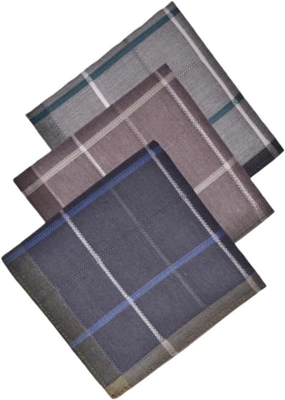 Herenzakdoeken - Set van 3 - Zeer absorberend - Zacht en comfortabel - Geruit patroon - Geschikt voor diverse gelegenheden zoals de sportschool, kantoor en reizen.