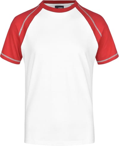 Heren t-shirt wit/rood 2XL