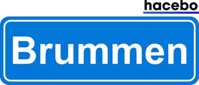Hacebo - Plaatsnaam Sticker - 29x10 CM - Brummen sticker - Verkeersborden sticker - grappige cadeaus - Brummen
