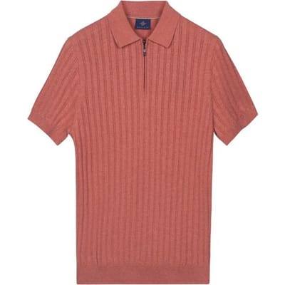 Baileys – Heren – Poloshirt – Rits – Korte mouwen - knitted – Polo – Rood – 615771-355