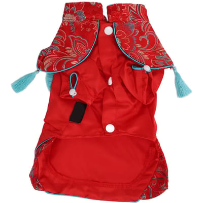 Honden Kleding Chinese Stijl Cheongsam Satijn Huisdier Hond Tang Pak voor Hond Huisdier Puppy KatL L red