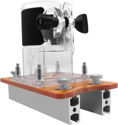 2-in-1 Multifunctionele Houtfrezen Basis van Aluminium Legering voor Compacte Palm Router, Ideaal voor Houtbewerking, Frezen en Snijden van Houten en Plastic Planken