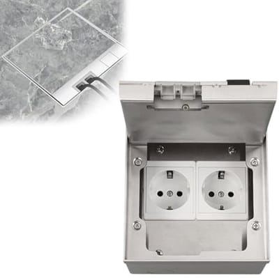 Inbouwstopcontact 4000W - Waterdicht Roestvrijstalen Vloerstopcontact - Intrekbaar voor Keuken, Woonkamer en Kantoor