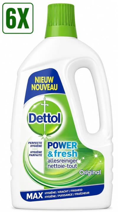 6 x Dettol Allesreiniger Power & Fresh - Original - 1.5 L