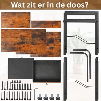 REN® LP Opbergsysteem - Lp kast - Platenspeler Kast - Platenspeler Meubel - Vinyl Kast - Zwart - 30cm x 40cm x 75cm; 7kg