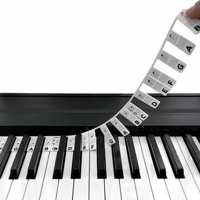 Siliconen Piano Stickers Afneembaar of Keyboard Stickers Herbruikbaar - Wit