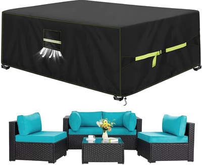 Dailygoods- Tuinmeubelhoes 270x180x89 cm - Waterdicht - Winterbestendig - Ventilatievenster - Robuust 420D Oxford - Bescherming tegen weer en vuil - Afdekzeil
