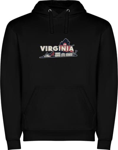 Zwarte Wanna have hoodie voor de echte Amerika / Verenigde Staten liefhebber de Amerikaanse staat Virginia Print Full Color Color merk Roly maat S