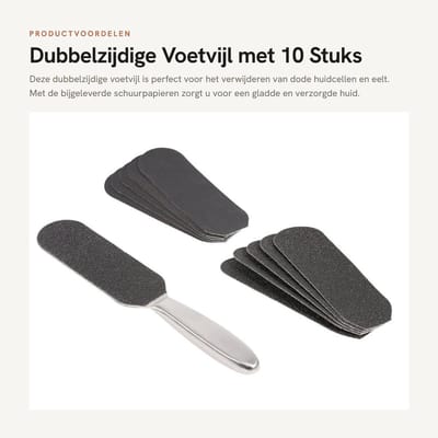 Dailygoods- Voetvijl Dubbelzijdig - Eeltverwijderaar - Pedicure Tool - 10 Stuks Schuurpapier - Professionele Verzorging - Gezonde Voeten