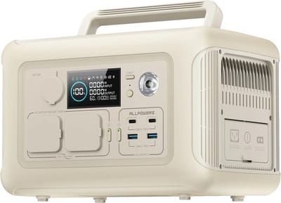 MensStore Camping Powerstation - Powerbank - Draagbaar - 1200W - 299Wh - 2x USB-C - 2x USB-A - 2x Stopcontact - Snelladen In 1 Uur - Beige