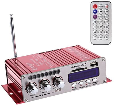 12V Mini HiFi Stereo Audio Versterker met Bluetooth, USB, SD en FM Radio voor Auto, Boot en Motorfiets