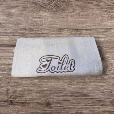 Gastendoekje, Toilet handdoek, Geborduurde handdoek, Geborduurde gasten doek, Toilet, WC handdoekje, Handdoek met tekst, XLX®