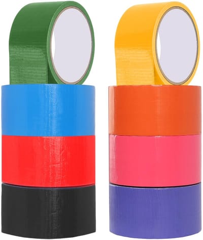 Plakband, robuust, 48 mm × 10 m, versterkt plakband, meerkleurig plakband voor markeren, verzegelen, bevestigen | Heavy Duty Duct Tape rollen plakband van gekleurde stof, waterdicht, voor bin