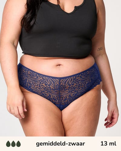 Moodies incontinentie ondergoed - Hipster lace - gemiddeld-zwaar kruisje - maat XXL - navy