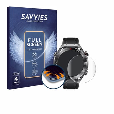 Savvies - Screenprotector voor Huawei Watch Ultimate 2 Black - Folie Beschermfolie transparant volledig dekking 4 Stuks