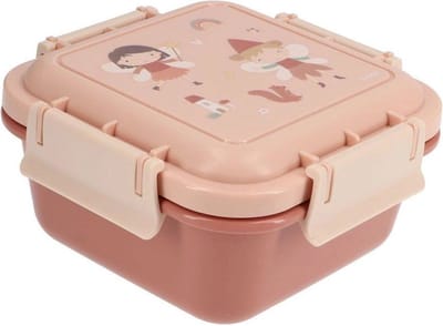Tutete - klein lunchboxje / snackboxje - Wild Fairies / Feeën serie - roze - 14,5 x 14,5 x 8 cm