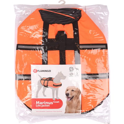 Hondenzwemvest – reddingsvest hond – honden zwemvest L – Flamingo zwemvest Marinus – fluo oranje