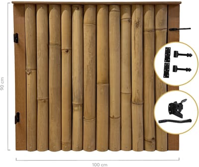 Masters of Bamboo® Bamboe Tuinpoortje Giant - 100 x 90 cm - Naturel - Rechtsdraaiend