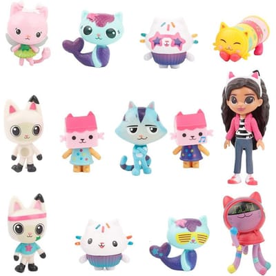 13 stuks Gabby Poppenhuis Anime Figuur Speelgoed Lachende Auto Kat Knuffel Gaby Meisje Poppen Mercat Cartoon Actiefiguur Kinderen Kerst Verjaardag Cadeaus
