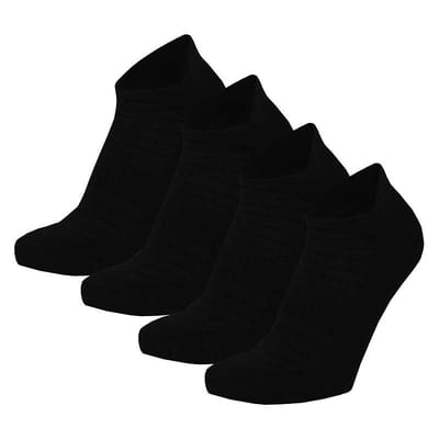 Apollo - Bamboe Sneakersokken Kids - Zwart - Stripes - Maat 23/26 - Sneakersokken kinderen - Kindersokken - Naadloos