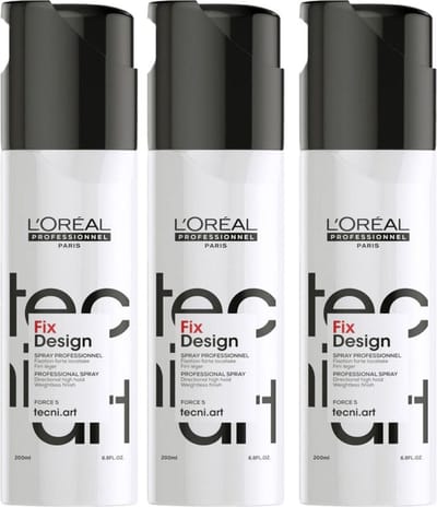 L’Oréal Professionnel Tecni.ART Fix Design Spray – Fixatiespray voor een natuurlijke look – 3 x 200 ml