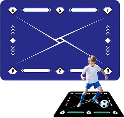 Voetbal Trainingsmat - Balcontrole Trainer - Voetenwerk Verbeteren - Antislip Stille Uitrusting - 90x60cm - Grijs