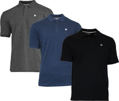 3-Pack Donnay - Polo (Noah) - Sportpolo - Heren - Charcoal/Navy/Black (268) - maat M