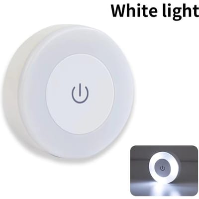 Energiebesparende LED Touch Sensor Nachtlampjes USB Oplaadbaar Wandlamp Kamer Gang Slaapkamer Rond Draagbaar Nachtlampje 1PC