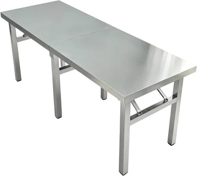 Roestvrijstalen tafel voor voorbereiding en werk, inklapbare metalen commerciële tafel keukeneiland voor restaurant, huis en hotel, rechthoekige draagbare eettafel, werkstations(120x50x75cm)