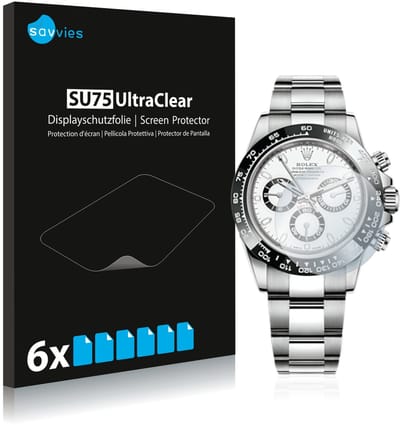 Savvies - Screenprotector voor Rolex Cosmograph Daytona (40 mm) - Folie Beschermfolie transparant 6 Stuks