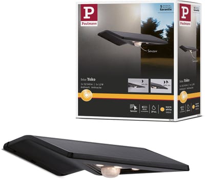 Solar LED-huisnummerverlichting Yoko Schemergestuurde bewegingsmelder (IR) IP44 3000K 42lm Antraciet