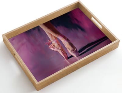 Dienblad hout 50x35 cm - Schootdienblad - Spitzen - Paars - Contrast - Borrelplank rechthoek - Plateau dienbladen