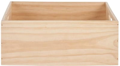 Home&styling opbergbox Praag - 1x - 46 x 31 x 14 cm - hout - natuurlijke look - opbergkist