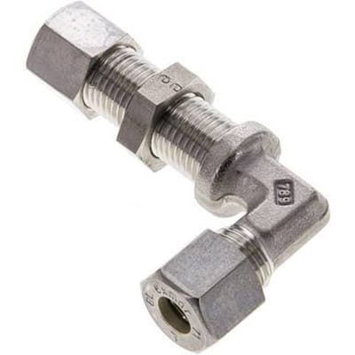 8L RVS L-Vorm Knelfitting Schotdoorvoer 315bar ISO 8434-1