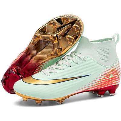 Professionele Voetbalschoenen TF Gebroken Nagel Tieners Duurzaam Uitziende Hoge Sneakers Trainingsschoenen Volwassenen Buiten Anti-slip Voetbalschoenen 33 groen