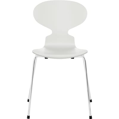 Fritz Hansen Ant Stoel - gelakt - wit - verchroomd